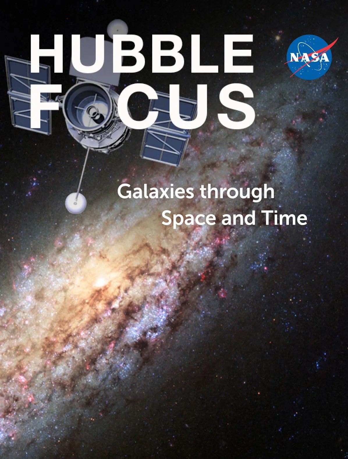Hubble focus ebook with galaxy image on cover