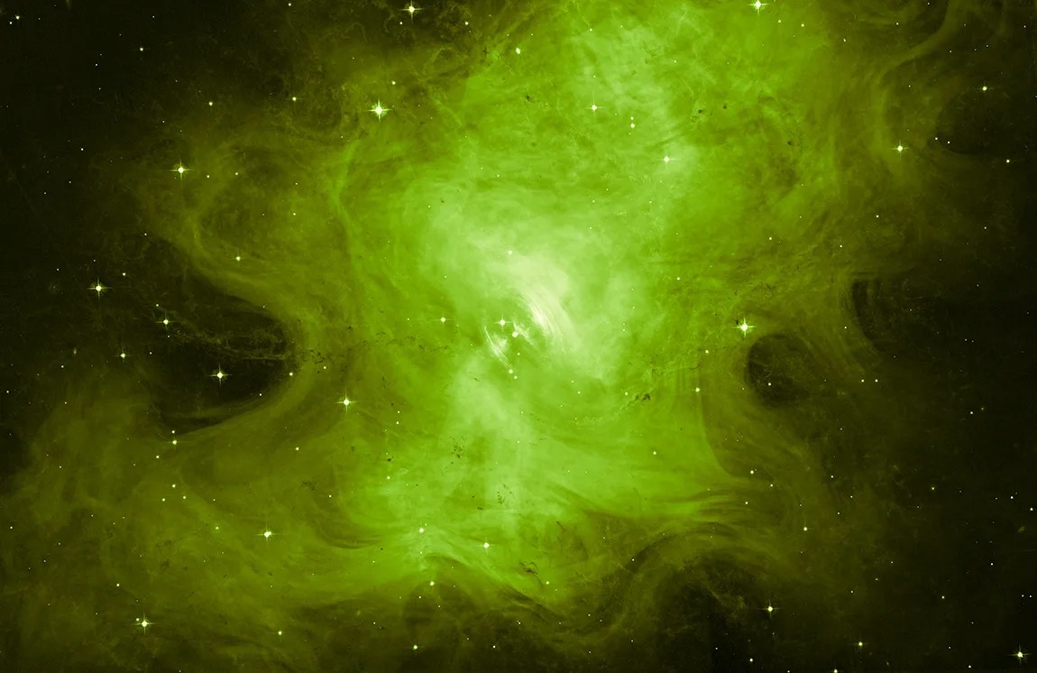 wispy green swirling through space