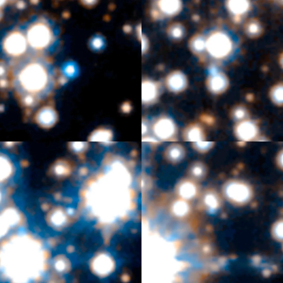 Sample of 4 out of the 70 brightest white dwarfs spied by Hubble in the Milky Way's bulge
