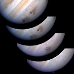 four Hubble images of Jupiter during Shoemaker-Levy impact