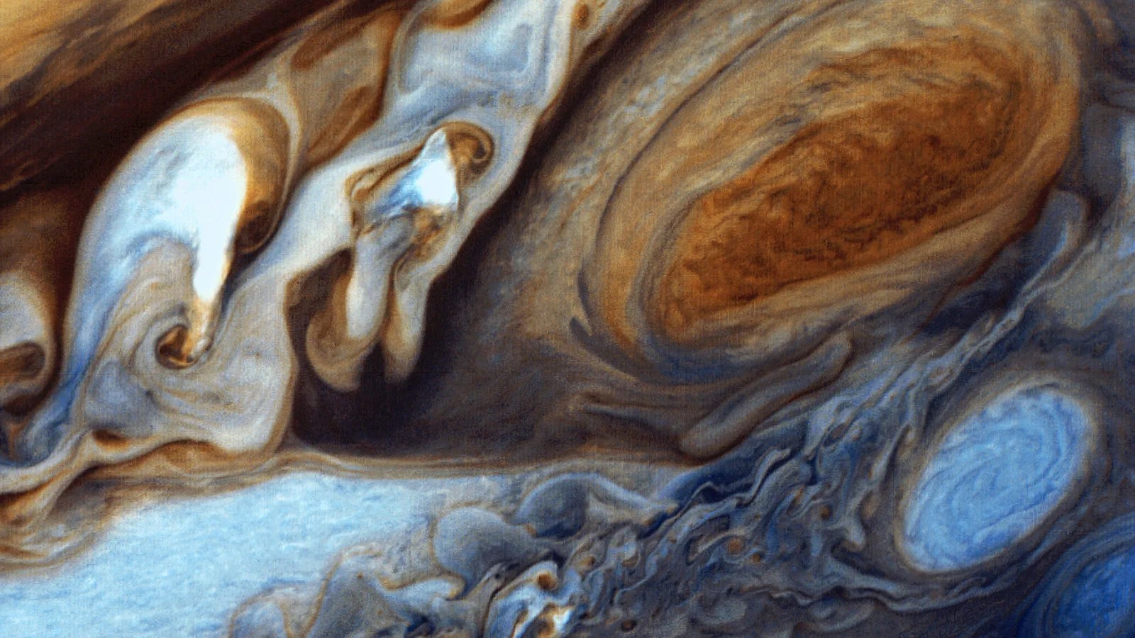 Closeup of jupiter's great red spot