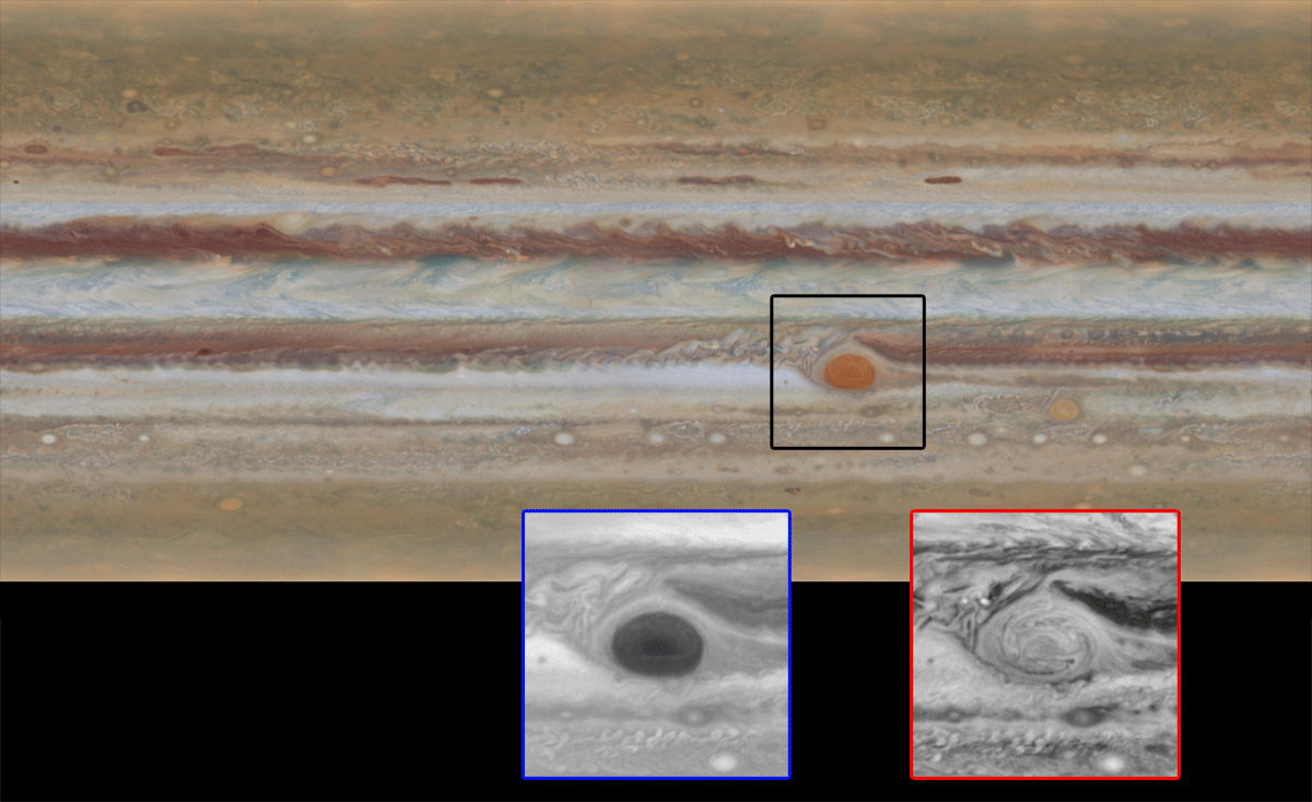 Hubble maps of Jupiter's Great Red Spot.