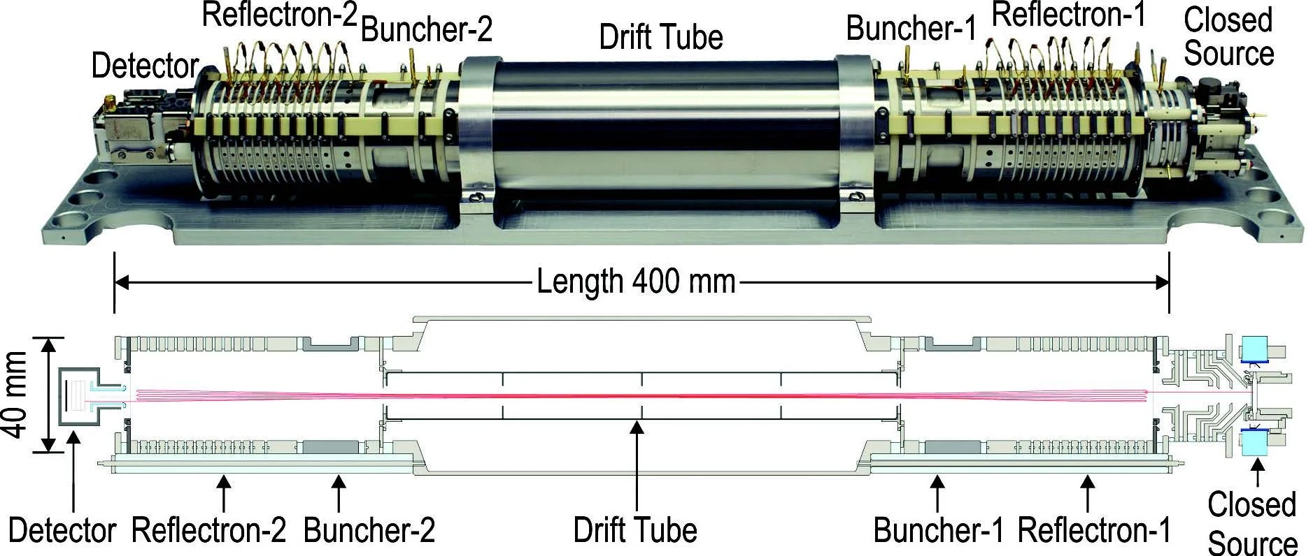 Technical diagram of MASPEX instrument