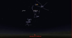 Locator star chart for M1