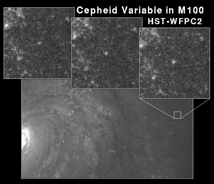 region of M100 highlighting a Cepheid variable star