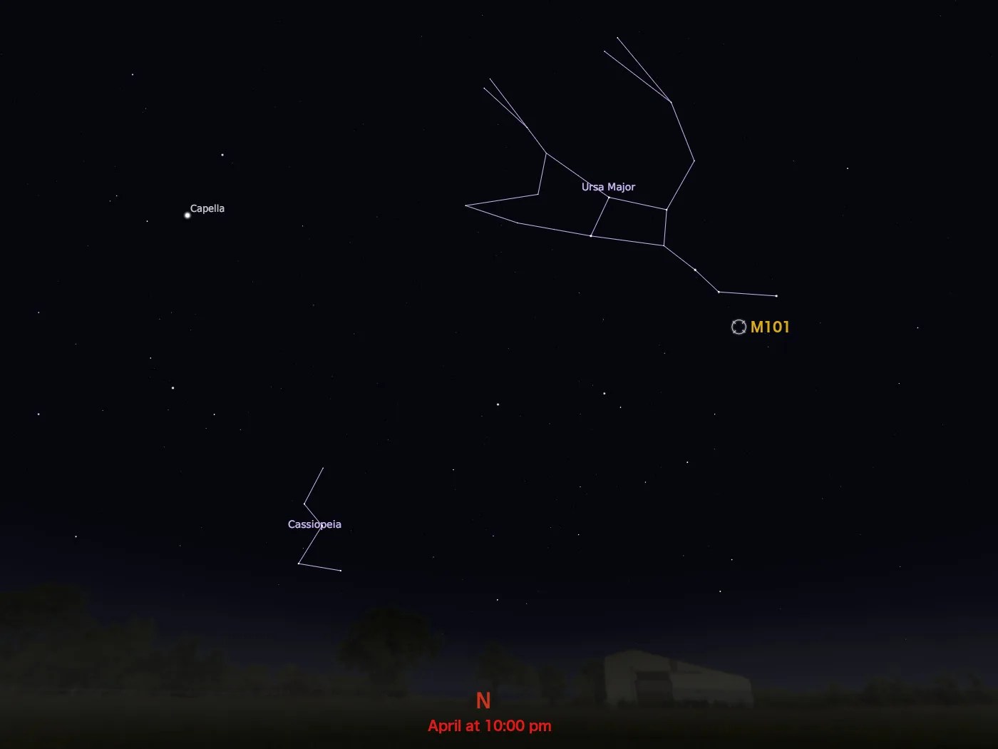 locator star chart for M101