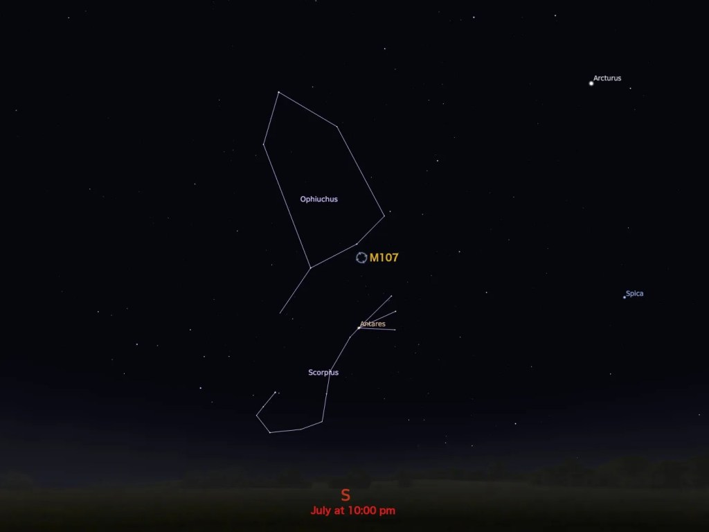 locator star chart for M107