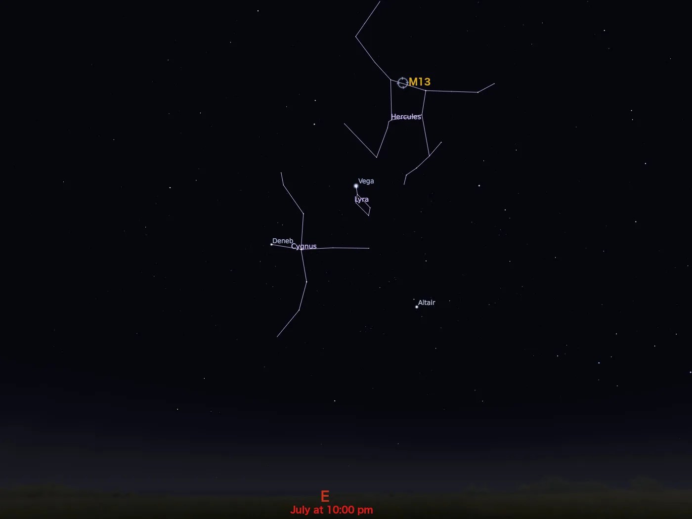 locator star chart for M13