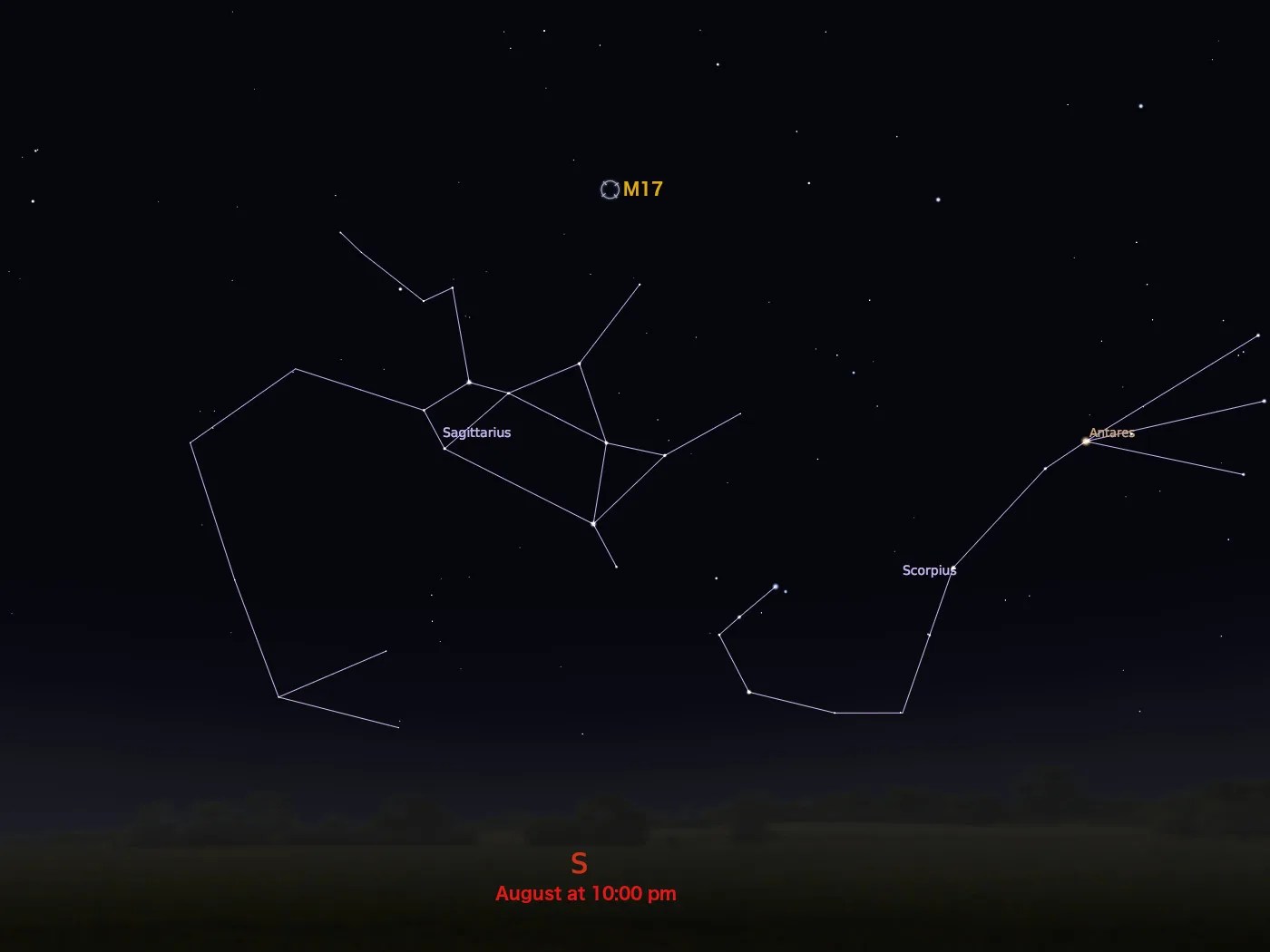 locator star chart for M17