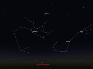 locator star chart for M17