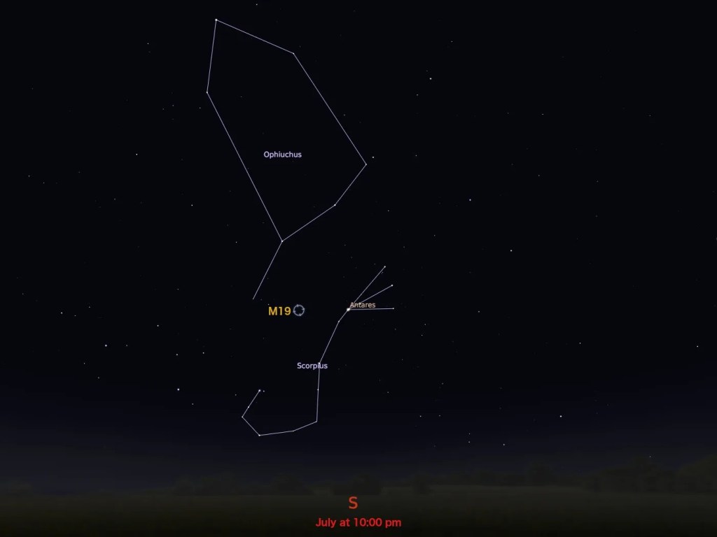 locator star chart for M19