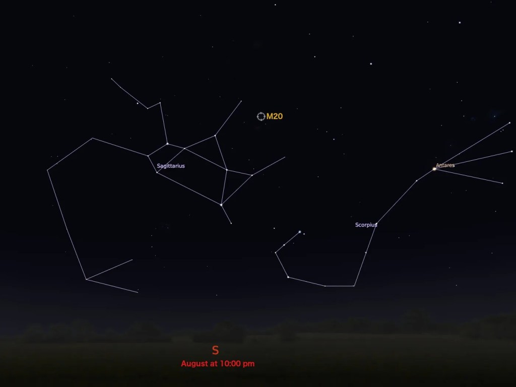 locator star chart for M20