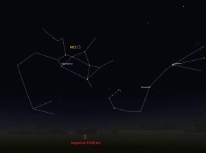 locator star chart for M22