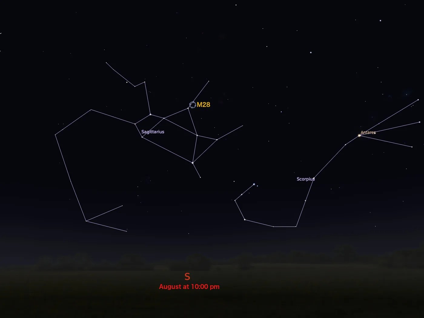 locator star chart for M28