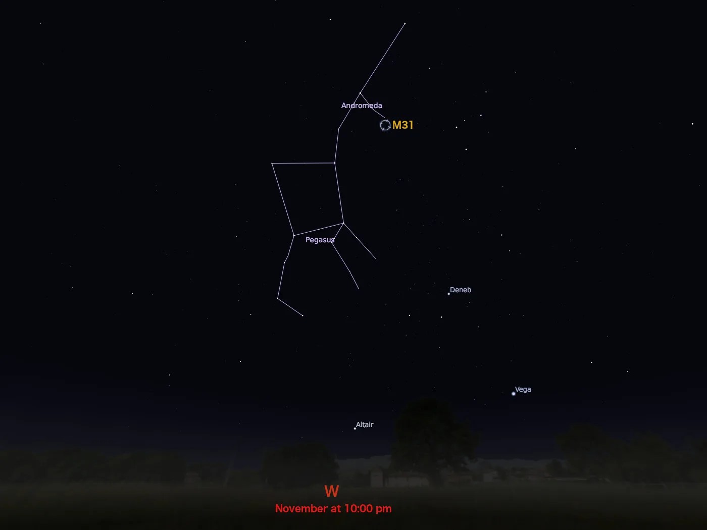 locator star chart for M31