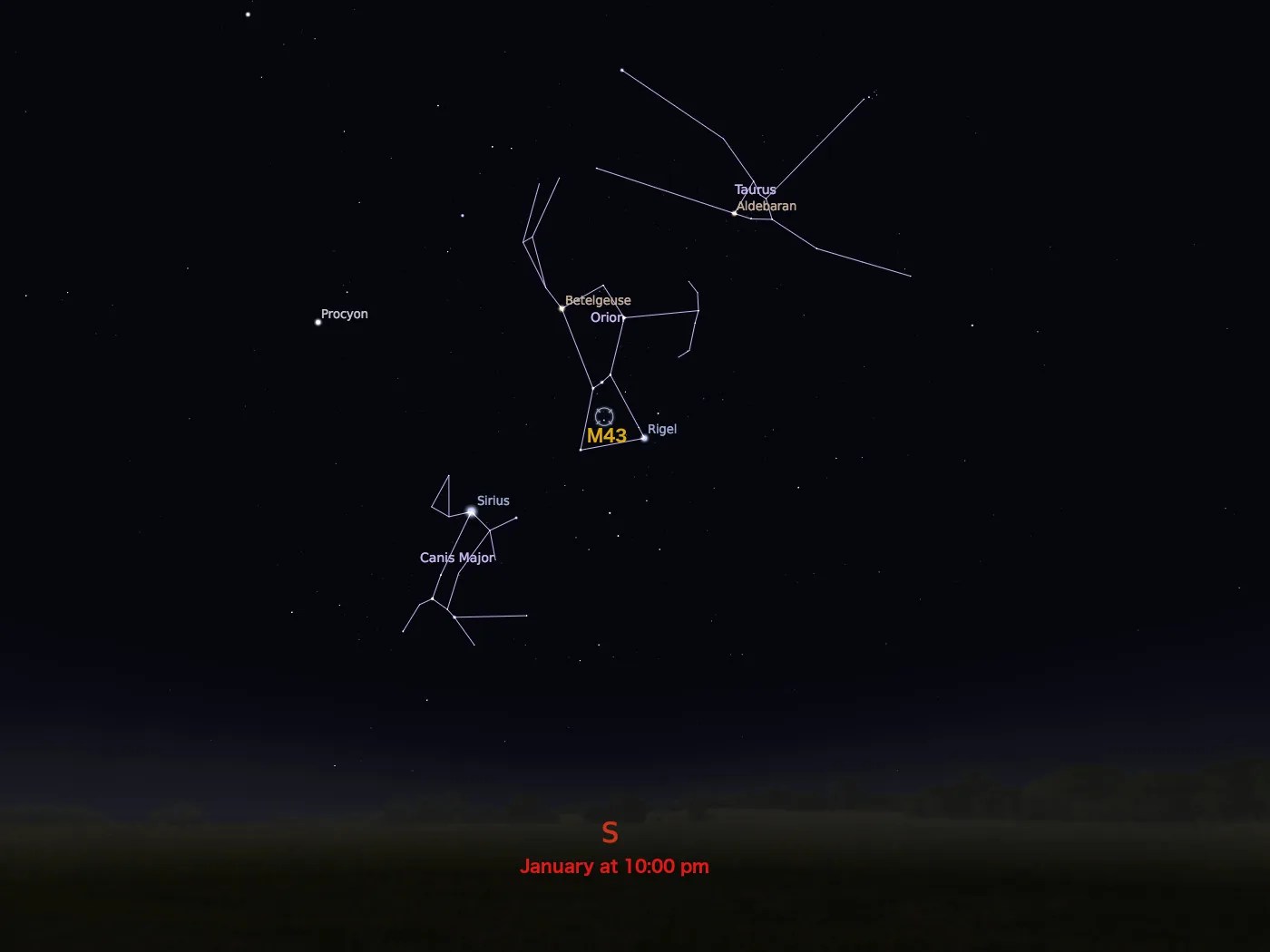 locator star chart for M43