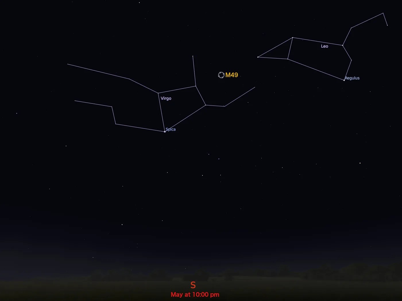 locator star chart for M49