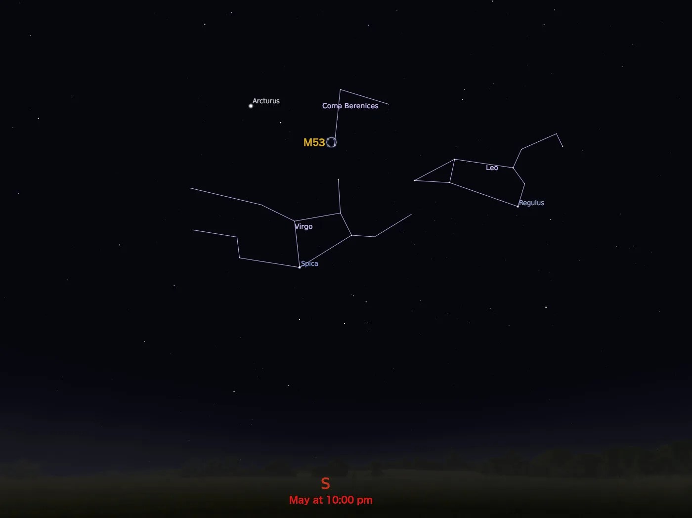 locator star chart for M53