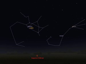 locator star chart for M54