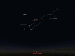 star chart showing location in night sky of M59