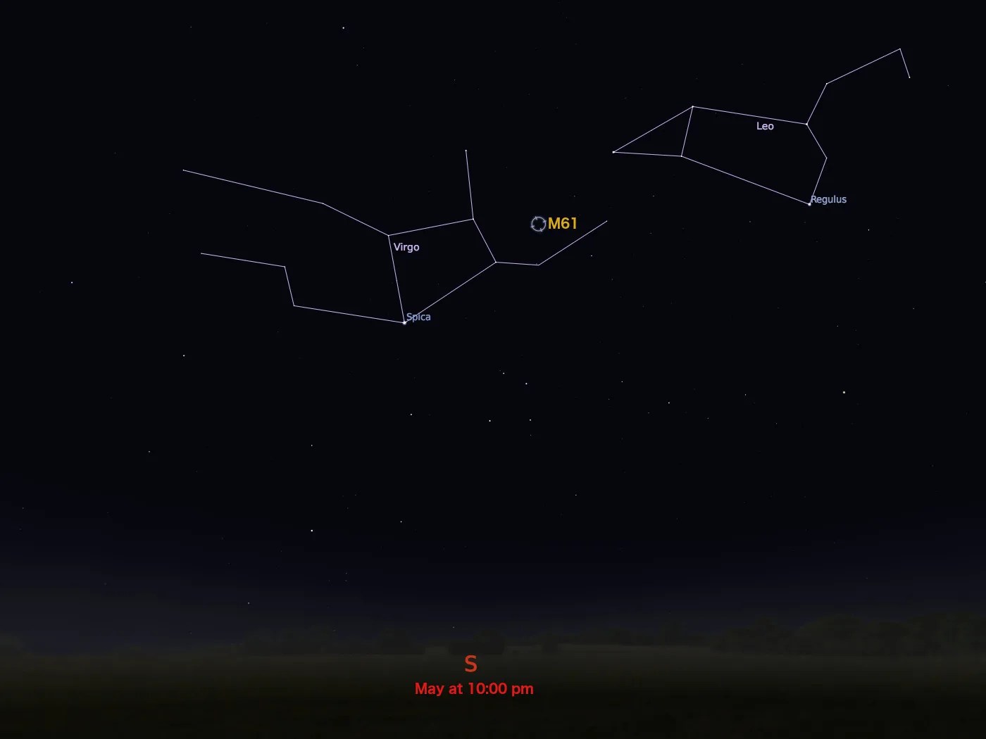 locator star chart for M61