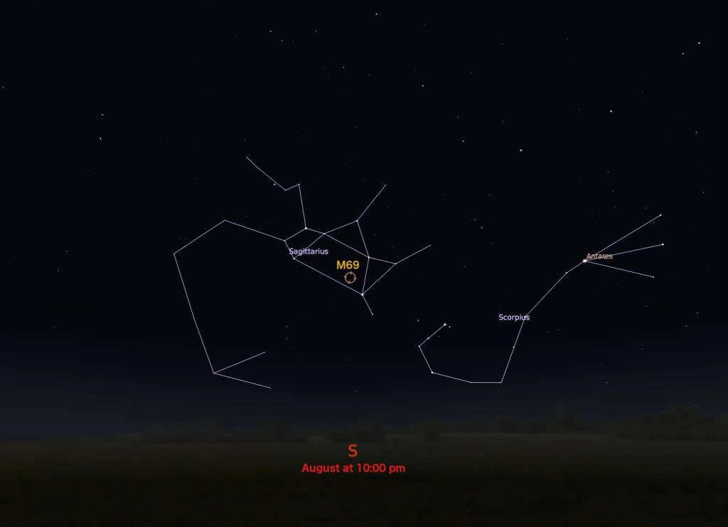 locator star chart for M69