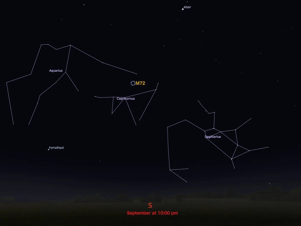 locator star chart for M72