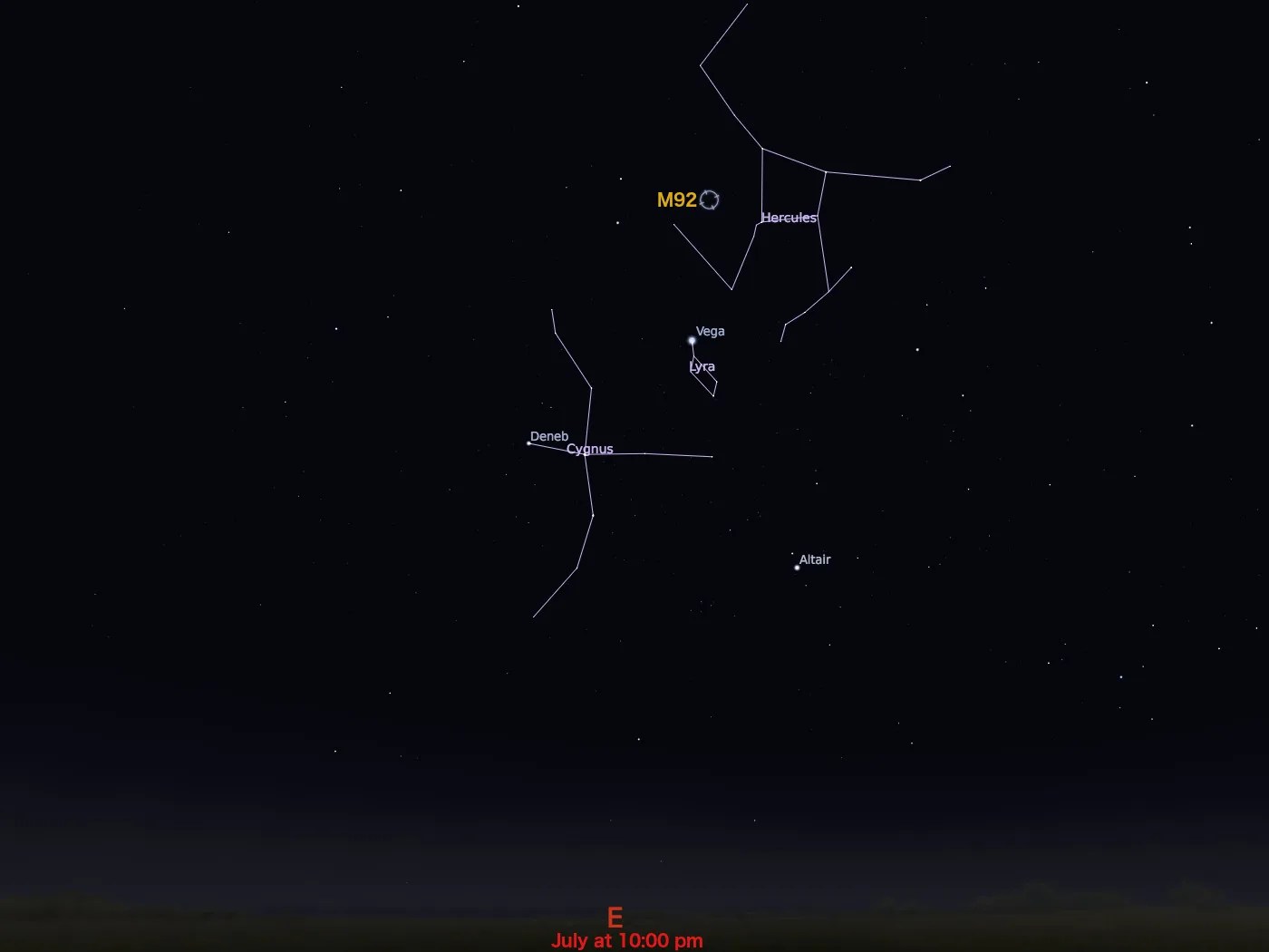 locator star chart for M92