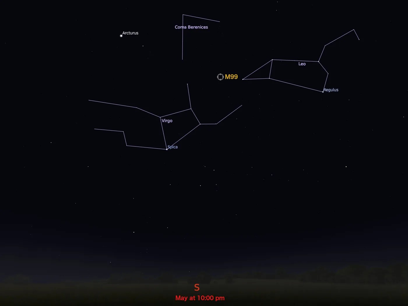 locator star chart for M99