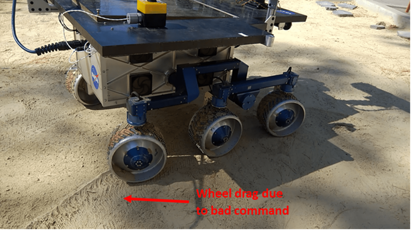 Photo of MONSID rover, a metal unit with 6 wheels