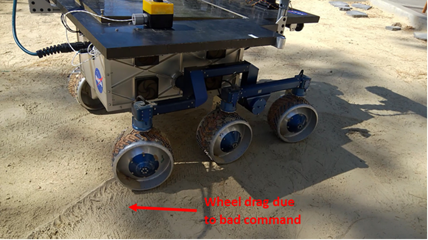 Photo of MONSID rover, a metal unit with 6 wheels