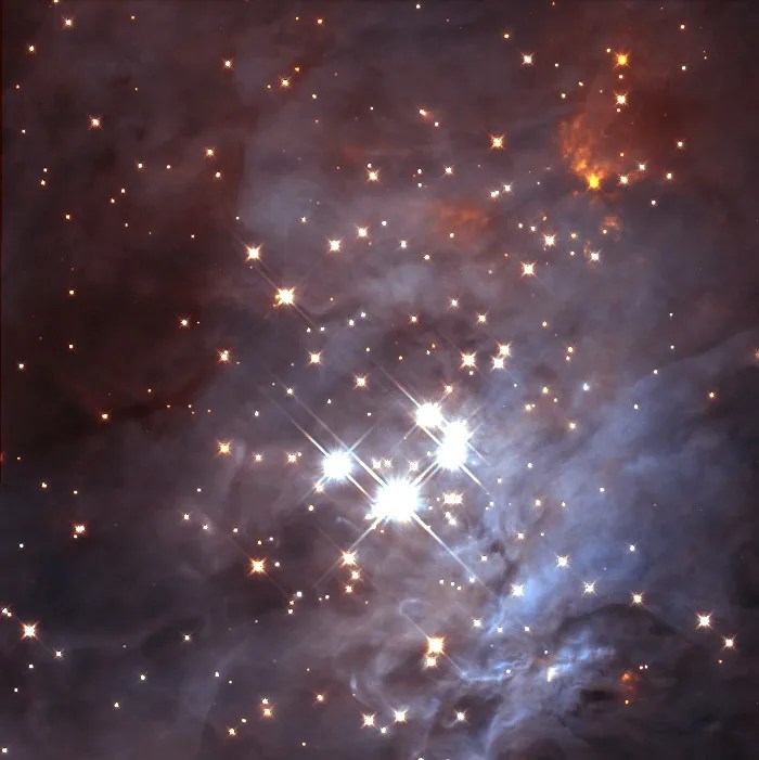 Bright stars at the center that form a trapezium.