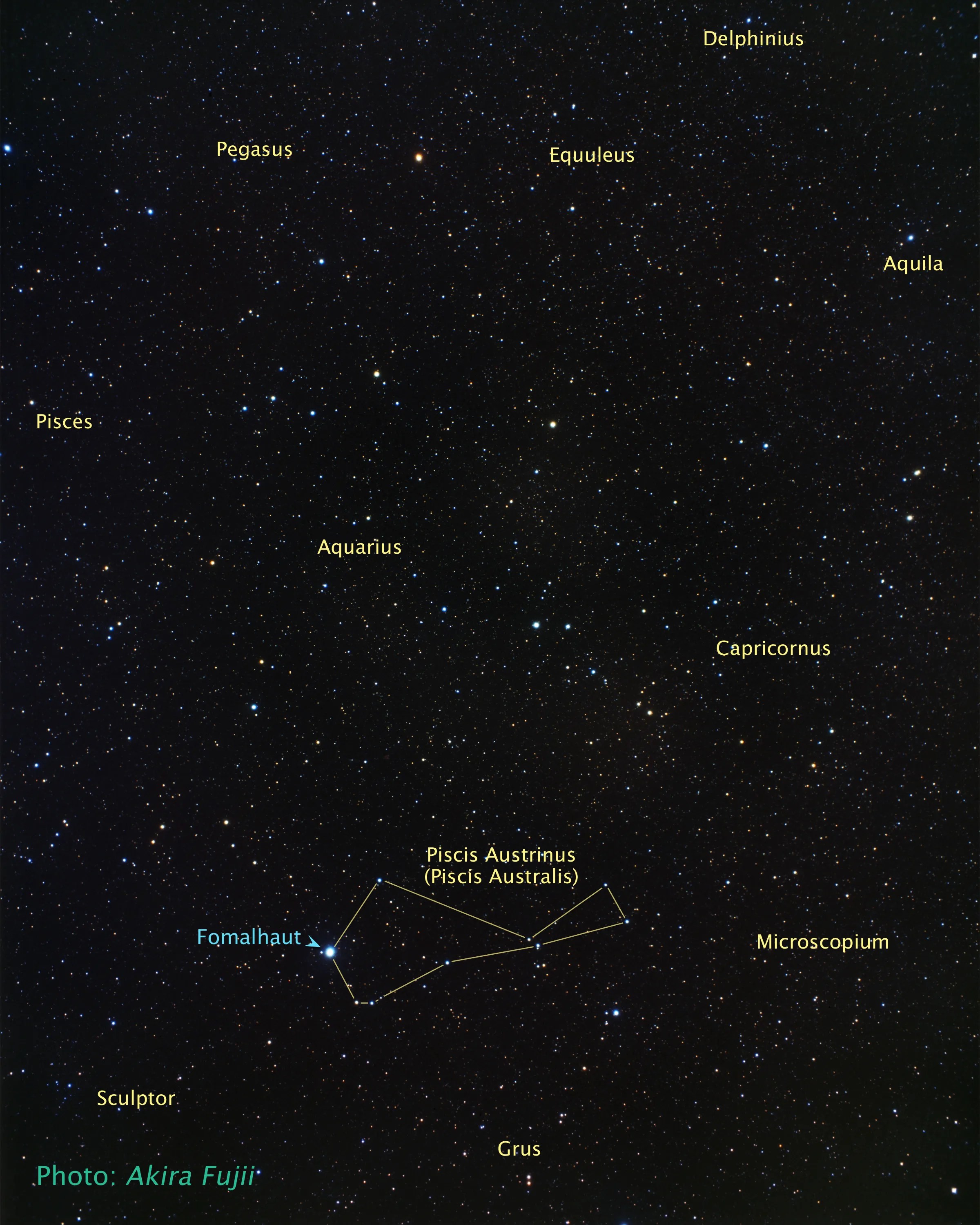 Ground-based image showing fomalhaut's location.