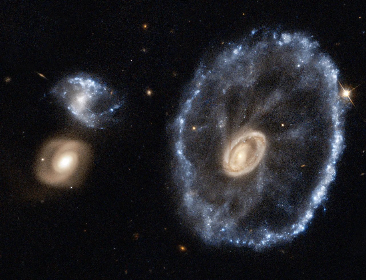 Cartwheel galaxy as seen by hubble