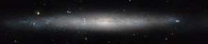 Silver sliver of stars on black background
