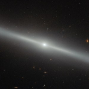 Knife edge galaxy on an angle