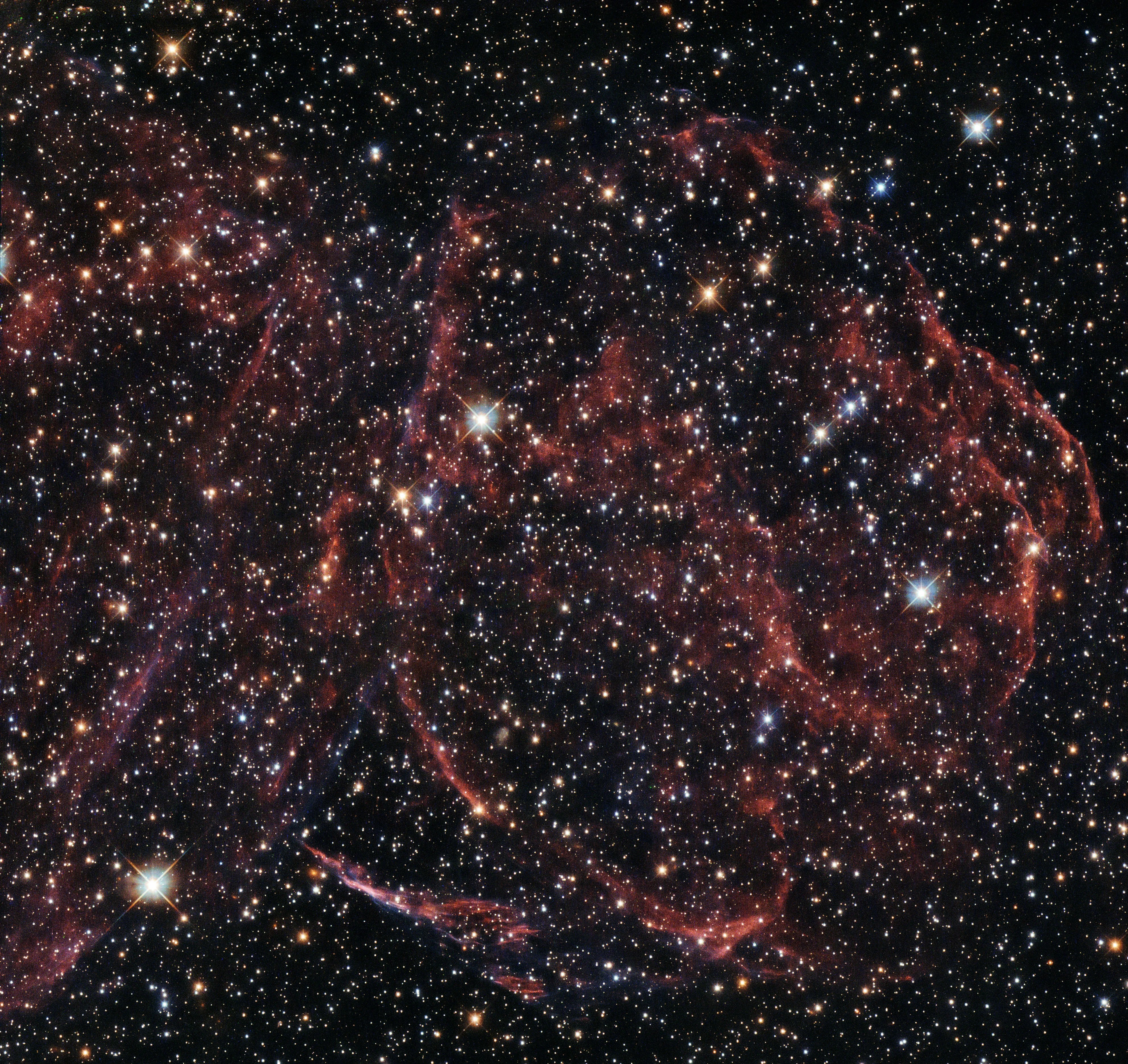 Hubble image of supernova remnant dem l316a in large magellanic cloud