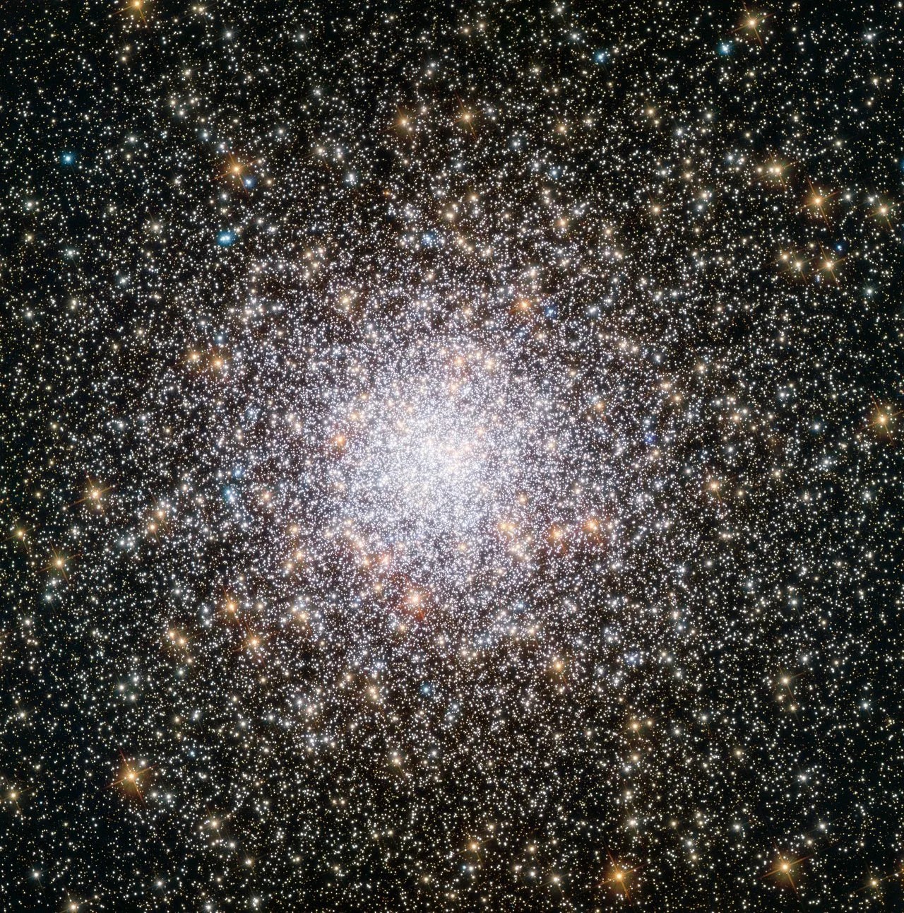 Dense ball of stars thinning to the edges