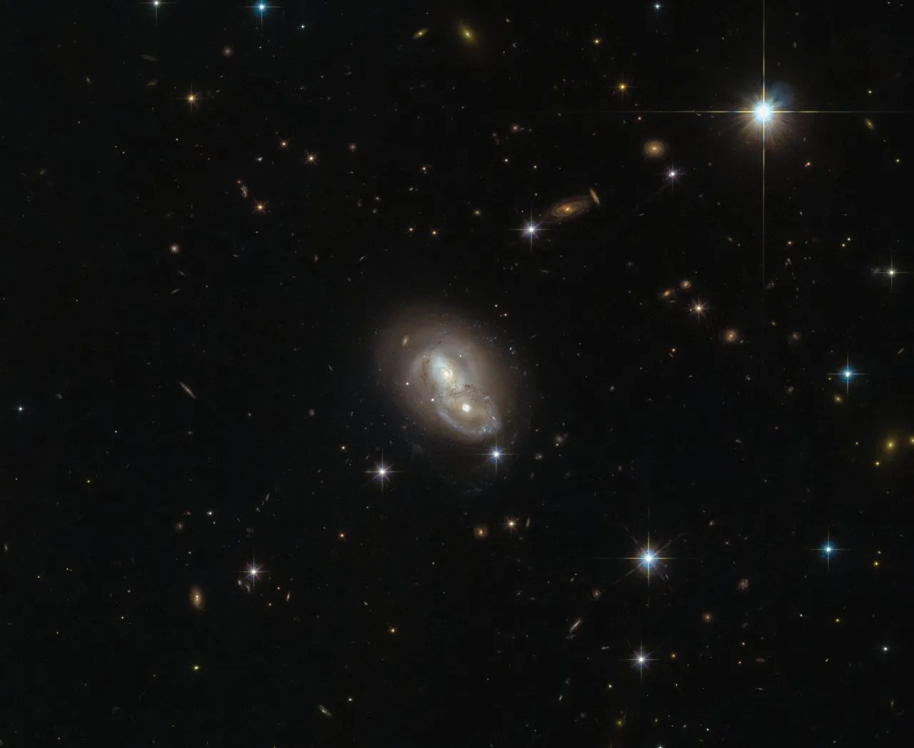 Double galaxy on a star field