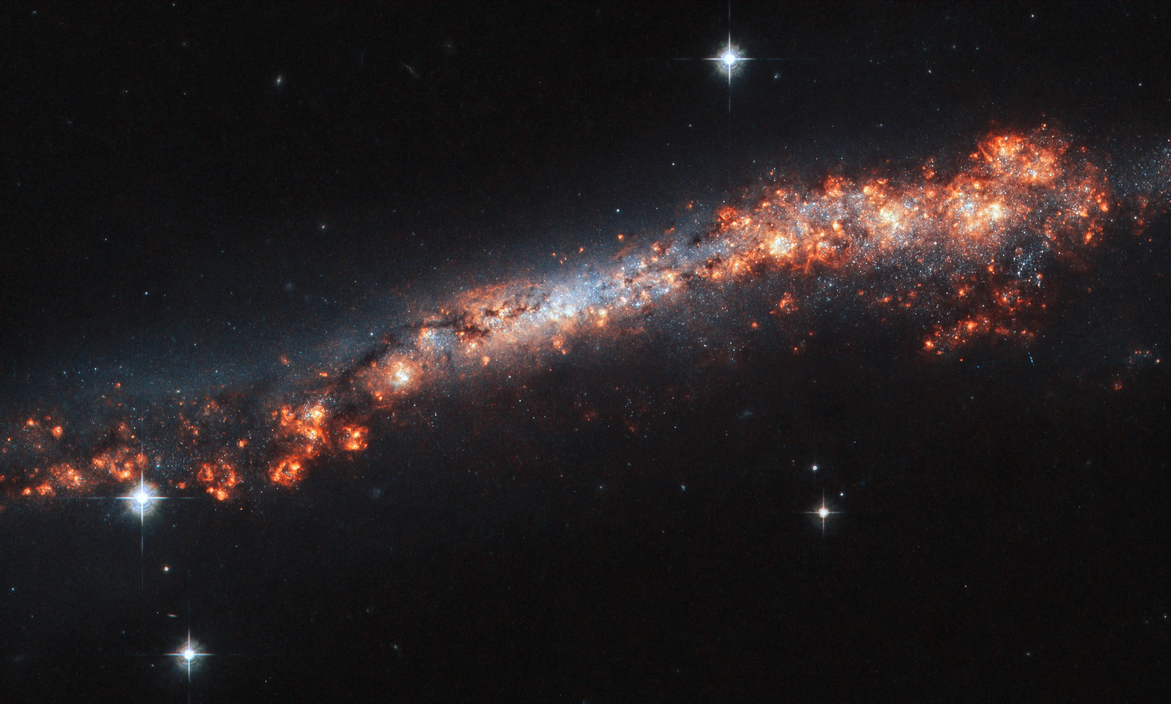 Ngc 3432 spiral galaxy, as seen by hubble
