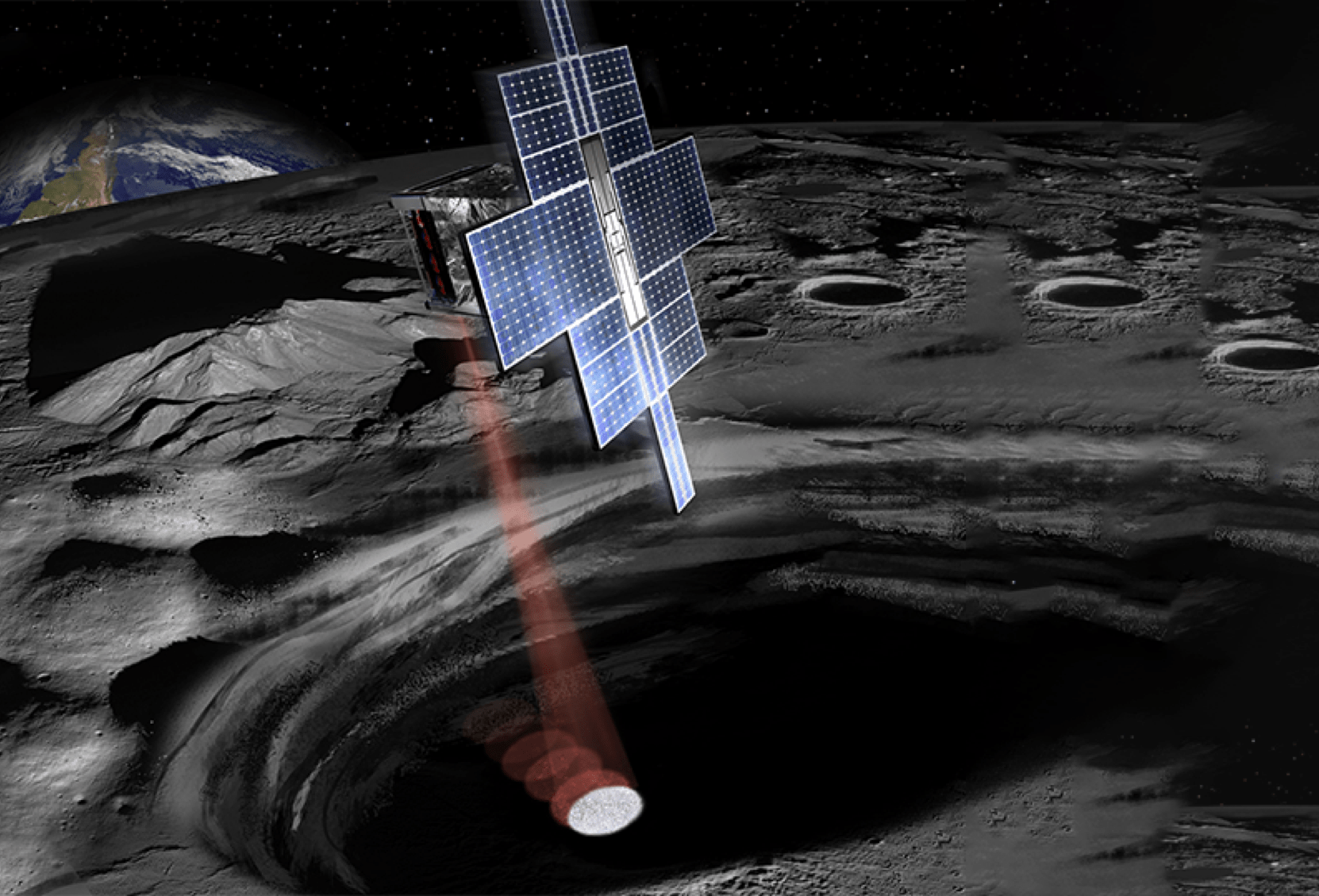 Artist concept of SmallSat in orbit