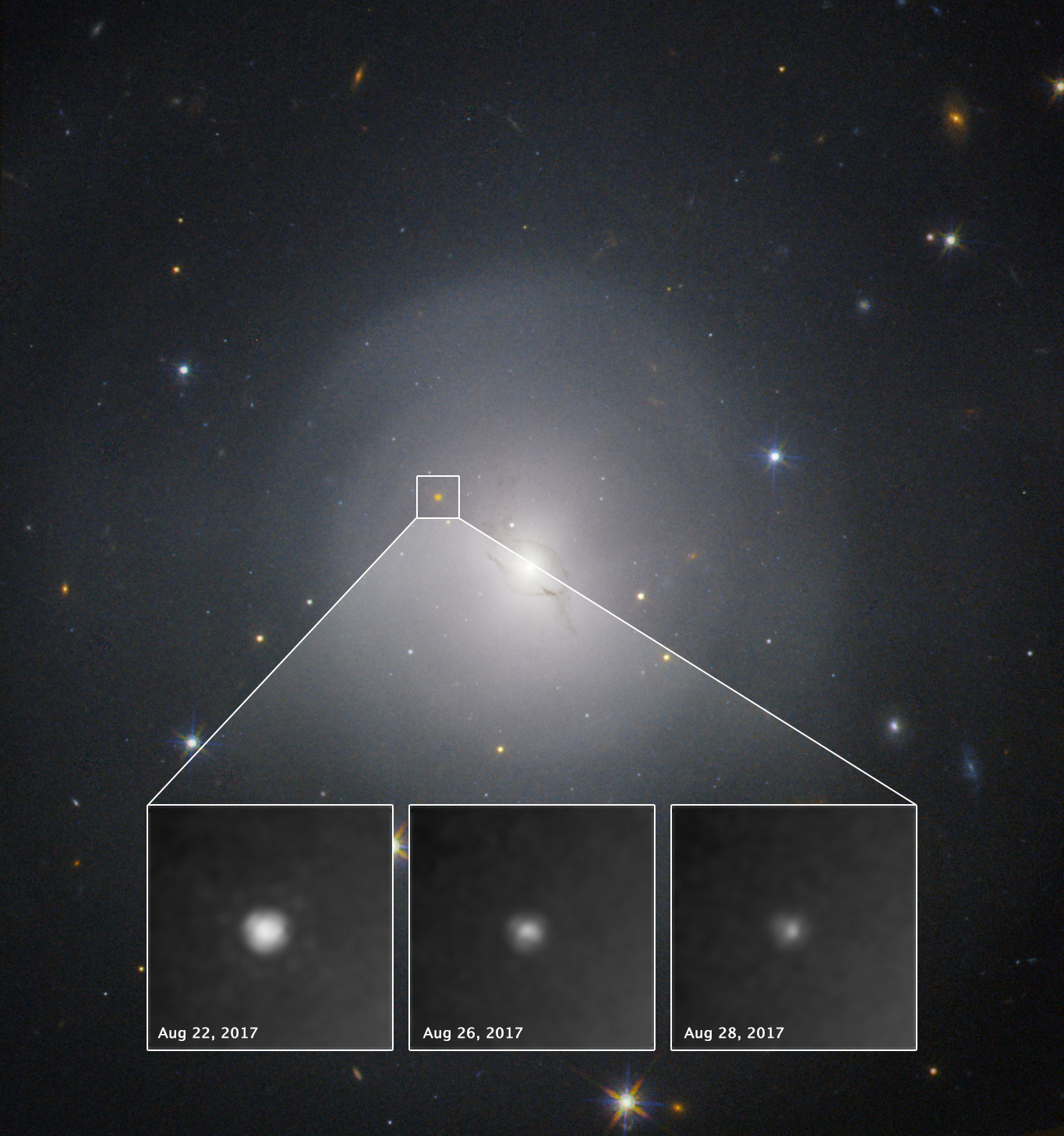 Hubble observations of neutron star collision in NGC 4993