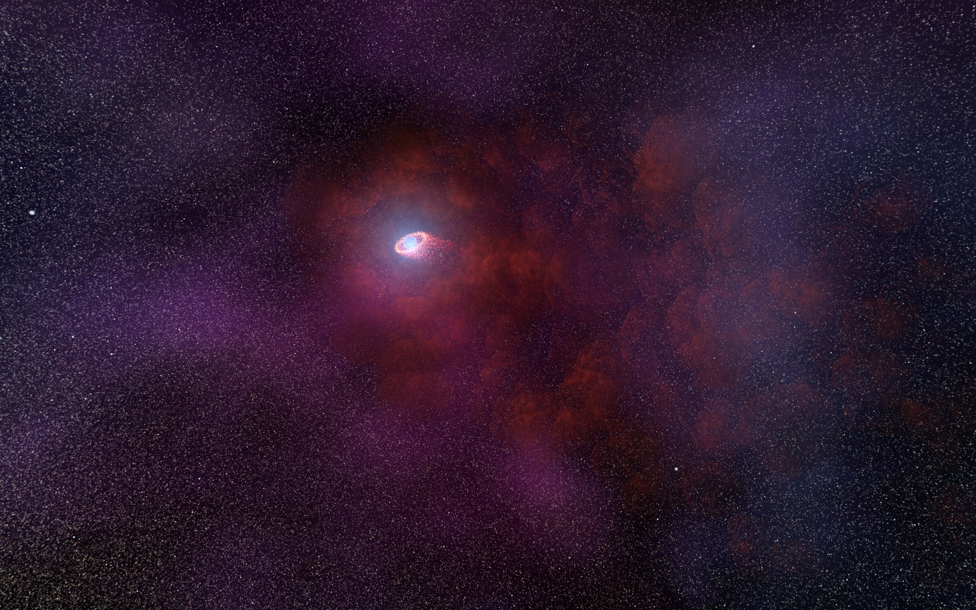 star with puffy red nebula