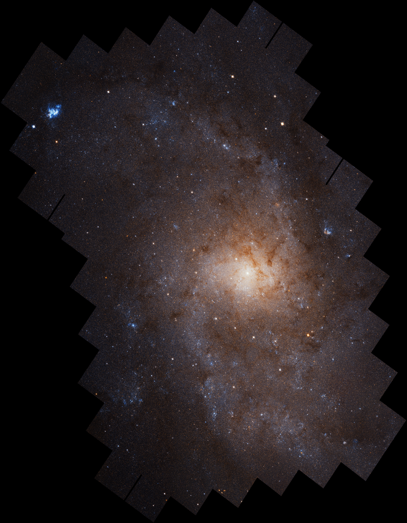 stair-stepped image of a galaxy on black background