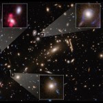 distant swirls of galaxies against the black backdrop of space