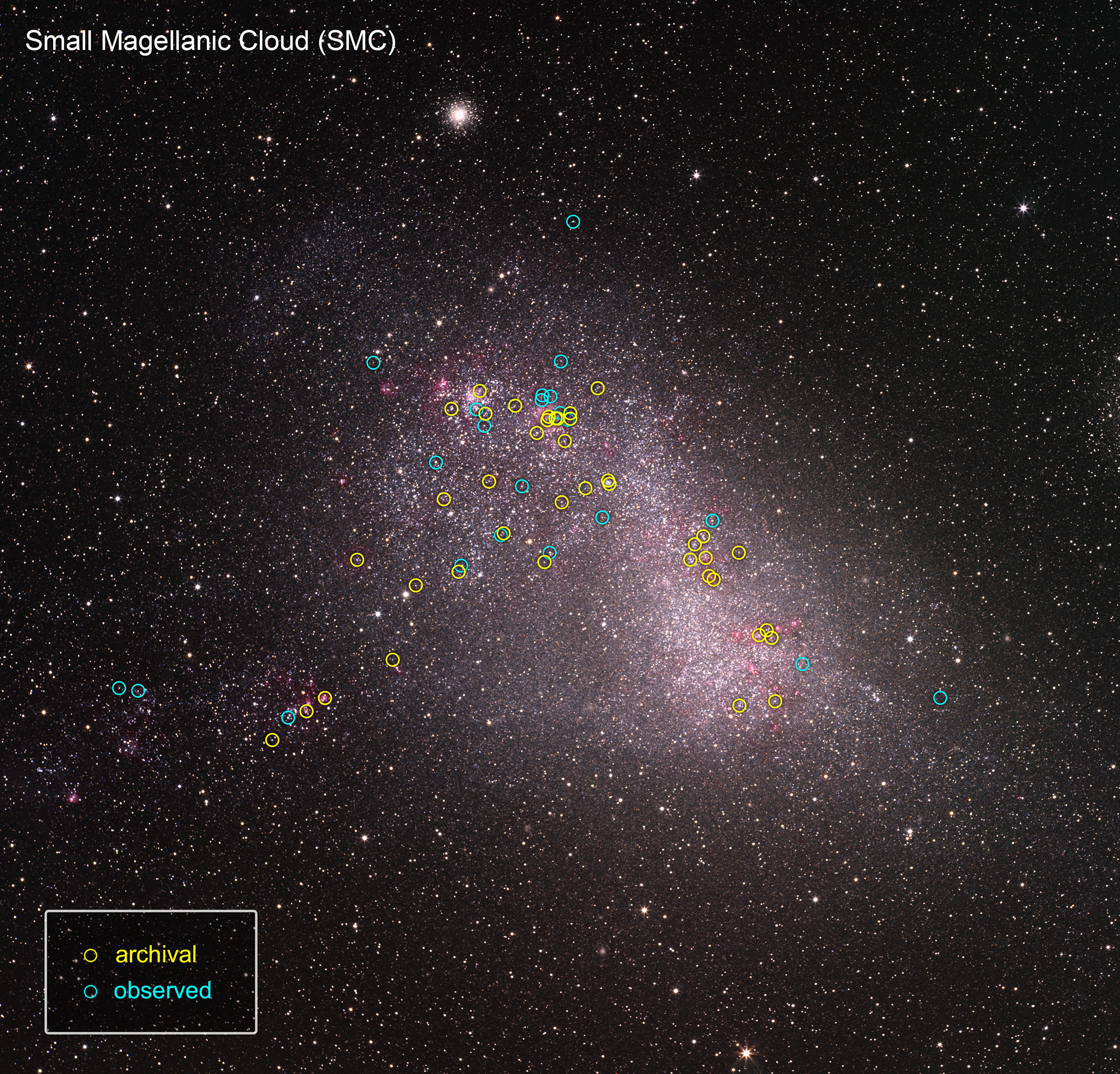 This is a ground-based telescopic photo of the Small Magellanic Cloud (SMC), a satellite galaxy of our Milky Way.