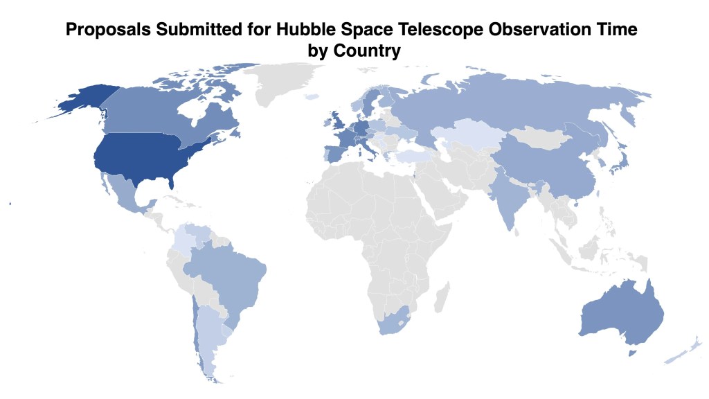 Scientists from 45 countries have submitted proposals to make observations on Hubble.