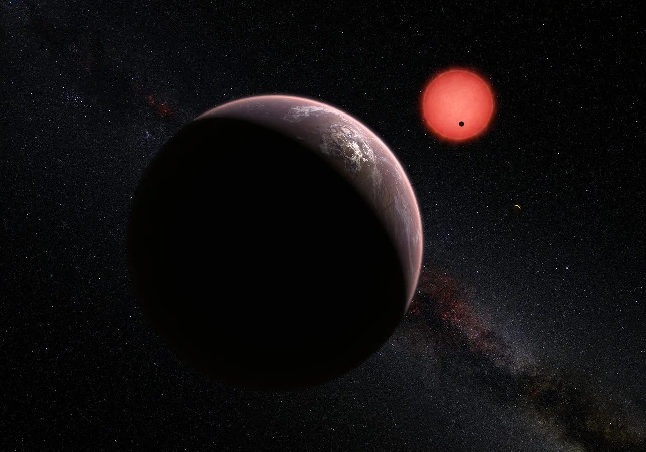 Artist’s impression of three planets orbiting an ultra-cool dwarf star