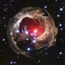 Hubble view of an expanding halo of light around star v838 monocerotis