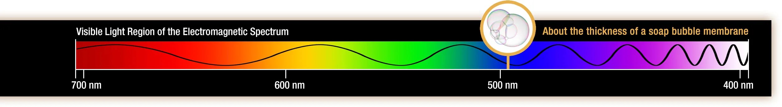 Illustration of a visible wave on the electromagnetic spectrum
